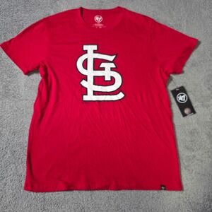 '47 Brand‎ Mens L St Louis Cardinals T-Shirt Red MLB Logo Short Sleeve Tee